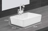 Belmonte Ceramic Table Top Wash Basin/Sink for Bathroom Glossy Finish Fusion 38cm x 48cm x 12cm White