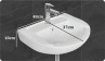 Belmonte Ceramic Wall Mount/Wall Hung Wash Basin for Bathroom/Washroom Daina 37cm x 48cm x 18cm White