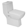 Belmonte S Trap One Piece Western Commode EWC Square With Wall Hung Basin Lily White