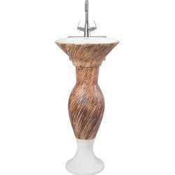 Buy Belmonte Designer Pedestal Wash Basin Dolphin 20 Color - Wooden...