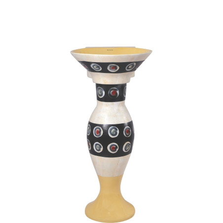 Belmonte Designer Pedestal Wash Basin Dolphin 32 Color - Black & Yellow