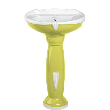 Belmonte Ceramic Double Color Mint Green & White Pedestal Wash Basin - Aishwarya
