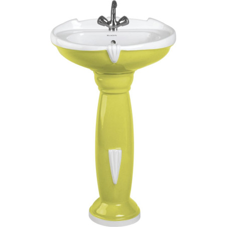 Belmonte Ceramic Double Color Mint Green & White Pedestal Wash Basin - Aishwarya