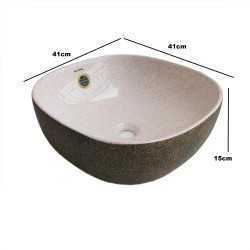 Buy Belmonte Ceramic Designer Table Top Wash Basin Multi Color Oliv...