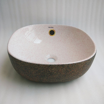 Buy Belmonte Ceramic Designer Table Top Wash Basin Multi Color Oliv...