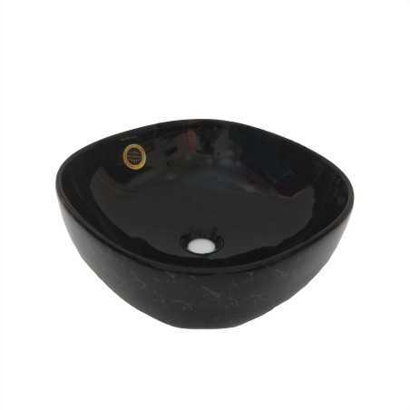 Belmonte Ceramic Designer Table Top Wash Basin Black Multi Color Olive-09