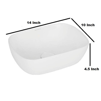 Buy Belmonte Ceramic Table Top Over Counter Wash Basin Sink 14 x 10...