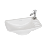 Belmonte Ceramic Wash Basin Wall Mounted cum Table Top Sink 16 x 9 x 4.5 Inch - White