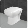 Belmonte Ceramic European Water Closet Commode Toilet EWC S Trap with Seat Cover Square - White