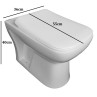 Belmonte Ceramic European Water Closet Commode Toilet EWC S Trap with Seat Cover Square - White