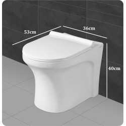 Buy Belmonte Ceramic Floor Mounted Western Commode Toilet EWC P Tra...