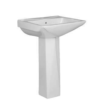 Belmonte Crystal Set Pedestal Wash Basin | Wall Mount | Ceramic | Glossy Finish