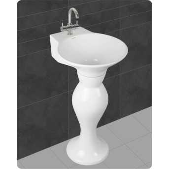Buy Belmonte Dolphin Set Pedestal Wash Basin | Wall Mount | Ceramic...