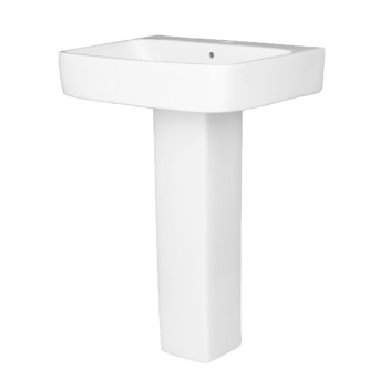 Buy Belmonte Thar Set Ceramic Pedestal Wash Basin | Wall Mount | Gl...