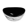 Belmonte Designer Table Top Wash Basin - White & Black, Glossy Finish, WOIZER-16