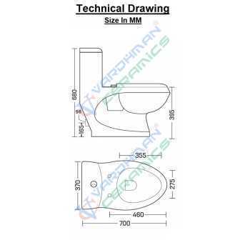 Buy Belmonte One Piece EWC / Western Commode Toilet P Trap Cally Wh...