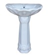 Belmonte Ceramic U Shape Pedestal Wash Basin Lotus 23 x 17 Inch White