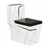 Belmonte Combo Designer Toilet EWC Rimless and Pedestal Wash Basin | Glossy Finish, Random Marble Print
