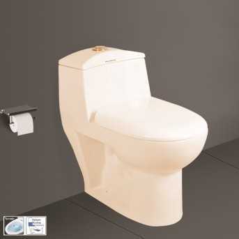 Belmonte Siphonic One Piece Western Commode Toilet / EWC Tornado Flushing Carol S Trap 225mm / 9 Inch Ivory
