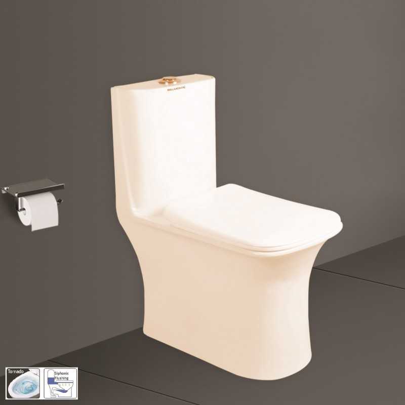 Belmonte Rimless Siphonic Flushing Western Commode Toilet Crenza S Trap 9 Inch / 225mm Ivory
