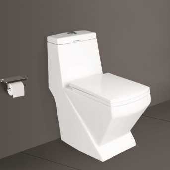Belmonte P Trap Western Toilet Commode Crystal Floor Mounted 180mm White