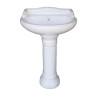 Belmonte Ceramic U Shape Pedestal Wash Basin Vinus 23 x 19 Inch White