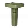 Belmonte Combo of Rimless Designer Western Toilet and Pedestal Wash Basin - Green & Black - Matt Finish