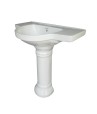 Belmonte Ceramic U Shape Pedestal Wash Basin Counter 30 x 18 Inch White