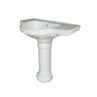 Belmonte Ceramic U Shape Pedestal Wash Basin Counter 30 x 18 Inch White