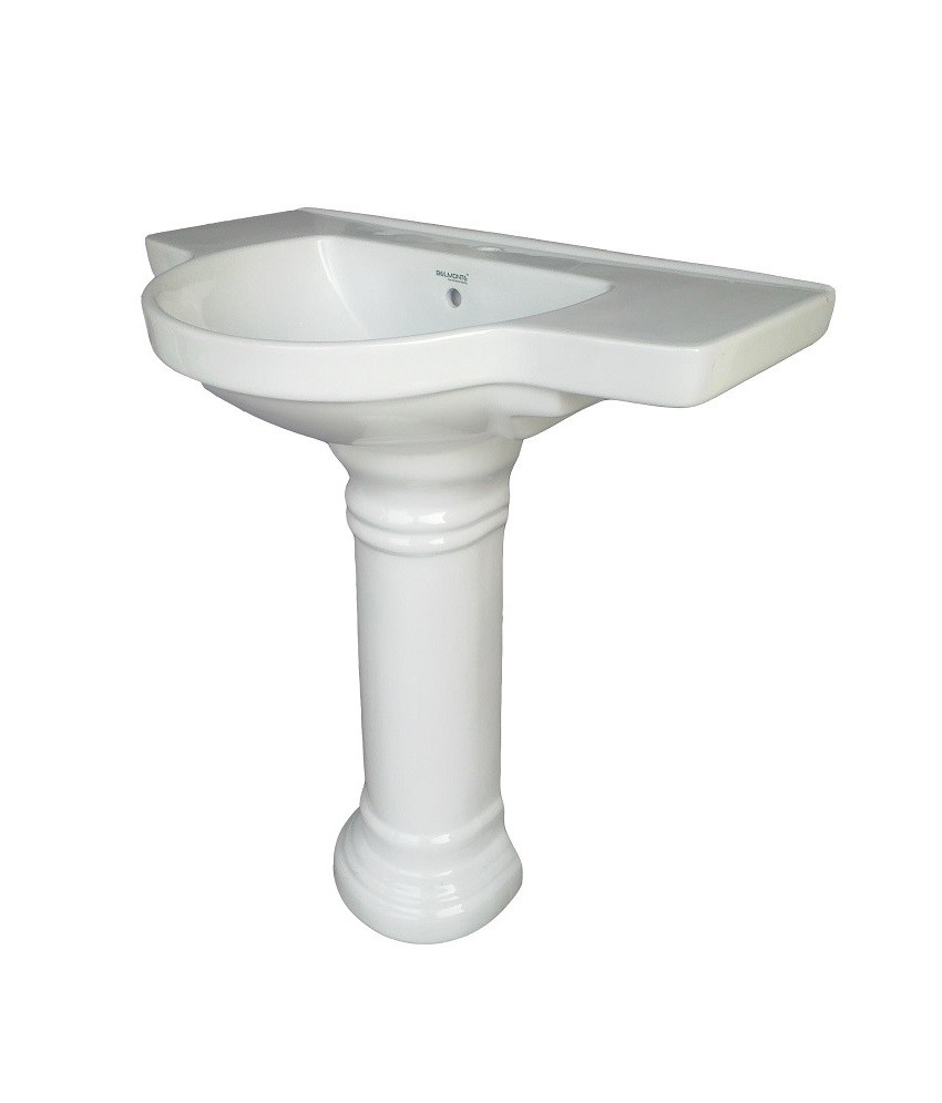 Buy Belmonte Pedestal Wash Basin Counter White Vardhman Ceramics