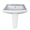 Belmonte Ceramic Rectangle Shape Pedestal Wash Basin Sofia 23 x 18 Inch White