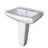 Belmonte Ceramic Rectangle Shape Pedestal Wash Basin Sofia 23 x 18 Inch White