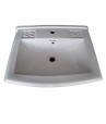 Belmonte Ceramic Rectangle Shape Pedestal Wash Basin Sofia 23 x 18 Inch White
