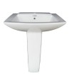 Belmonte Ceramic Rectangle Shape Pedestal Wash Basin Altis 23 x 17 Inch White