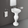 Belmonte Dolphin Set Pedestal Wash Basin | Wall Mount | Ceramic | White | Glossy Finish