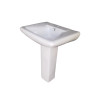 Belmonte Ceramic Rectangle Shape Pedestal Wash Basin Aldus 22 x 18 Inch White