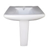 Belmonte Ceramic Rectangle Shape Pedestal Wash Basin Aldus 22 x 18 Inch White