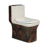 Belmonte BATTLE-OP-29 Designer One-Piece Commode - Glossy Wooden Finish, Multi Color-Brown, Black, Ivory