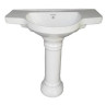 Belmonte Ceramic U Shape Pedestal Wash Basin Counter 30 x 18 Inch White