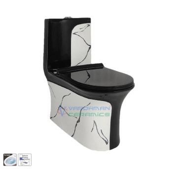 "Buy Belmonte Designer One-Piece Toilet | Glossy Black & White | Belmonte Sanitaryware"