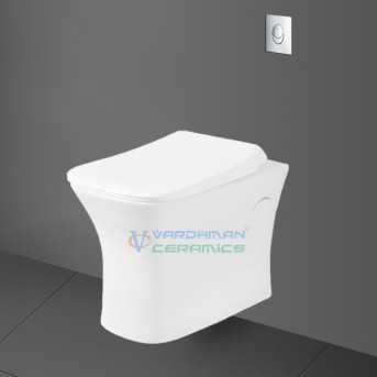Belmonte Ceramic White Color Wall Mounted Toilet Seat Commode for Bathroom Model Battle Wall Hung