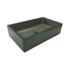 Designer Table Top Basin Style-50 - Green & Black, Matt Finish, 305x505x125mm - Belmonte