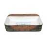 Designer Brick Table Top Basin Ark-02 White & Brown - Belmonte