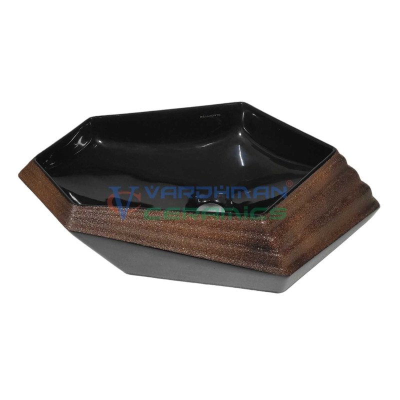 Belmonte Dual Color Cruze Brown Black Wash Basin | Designer