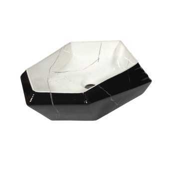 Sleek and modern design of Belmonte Designer Black White Table Top Basin