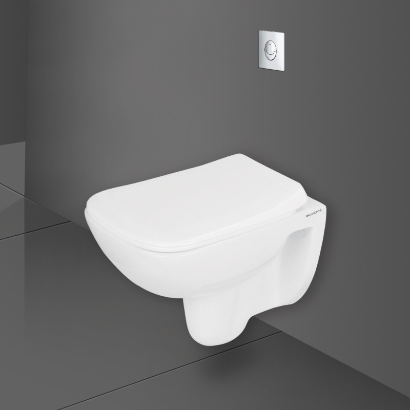 Belmonte Rimless Ceramic Wall Mounted Toilet Wall Hung Commode New Cera White Belmonte Rimless Ceramic Wall Mounted Toilet Wall Hung Commode New Cera White