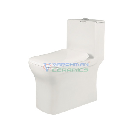 Floor Mount Western Commode S Trap | 225mm 9 Inch | White | Glossy | Ceramic