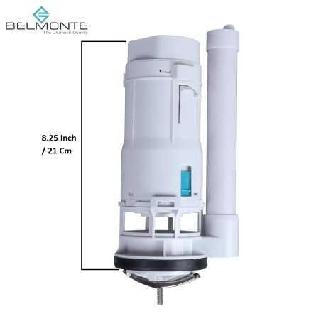 Belmonte 8.25 Inch 21cm Dual Flush Siphon Flush Valve Tank Fittings for Single One Piece Western Toilet Commode EWC