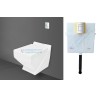 Belmonte Combo of Wall Hung Commode Crystal with Pneumatic Concealed Cistern - White