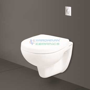 Belmonte Combo of Mini Wall Hanging Seat with Pneumatic Concealed Cistern - White